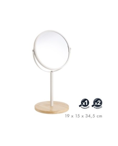 ESPEJO SOBREMESA AUMENTO X1/X2 BLANCO