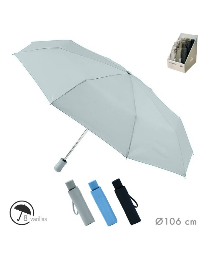 PARAGUAS PLEGABLE AUTO LISO BLUE SURT/3