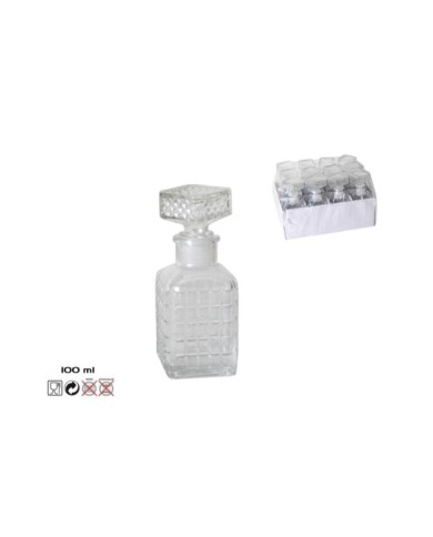 BOTELLA LICOR MINI 100ML CUADRADA