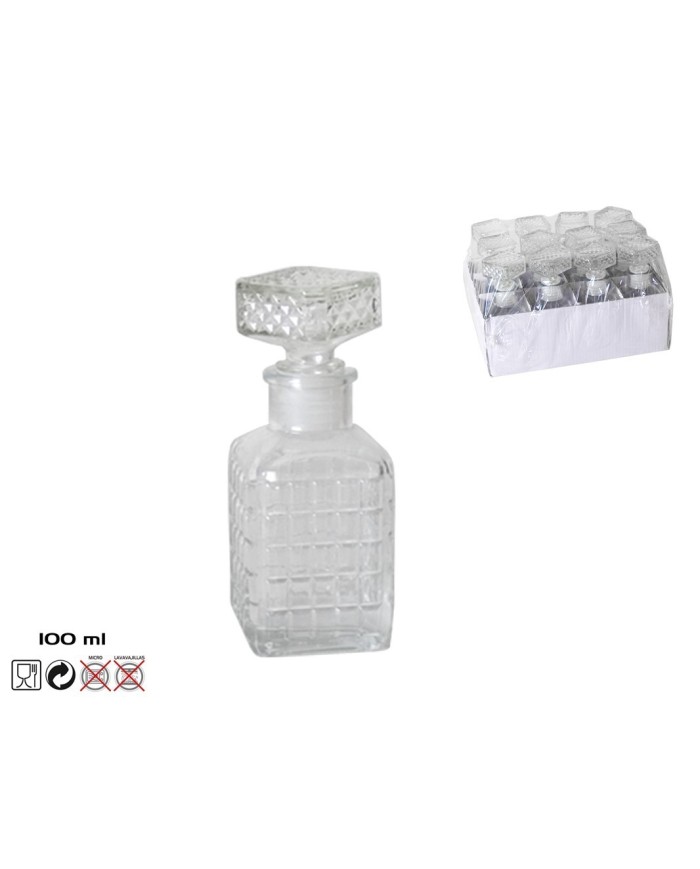 BOTELLA LICOR MINI 100ML CUADRADA