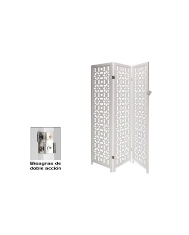 BIOMBO MADERA SOL BLANCO 3/HOJAS 170X45CM