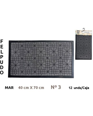 FELPUDO LIMPIABARROS C/MOQUETA 40X 70CM MAR Nº 3