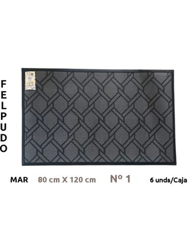 FELPUDO LIMPIABARROS C/MOQUETA 80X120CM MAR Nº 1