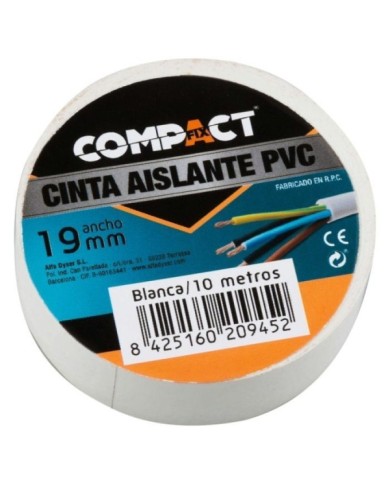 CINTA AISLANTE PVC 10M.x19mm.BLANCA