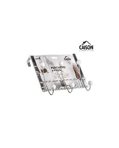 PERCHERO PUERTA 6 POMOS BLANCOS