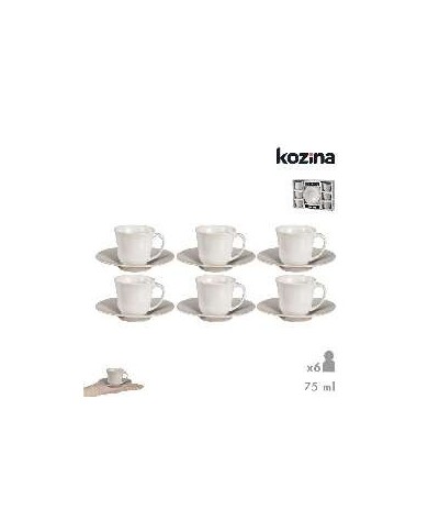 SET 6 TAZAS CON PLATO D 75 ml