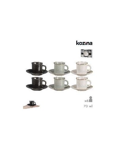 SET 6 TAZAS CON PLATO I 70 ml