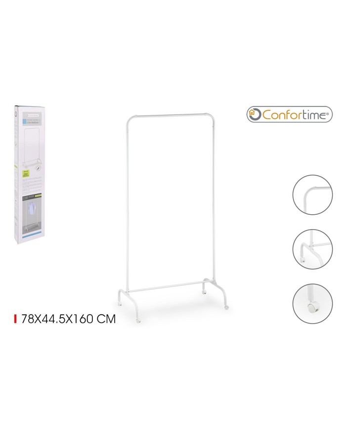 PERCHERO CON RUEDAS 78X44.5X160CM CONFORTIME