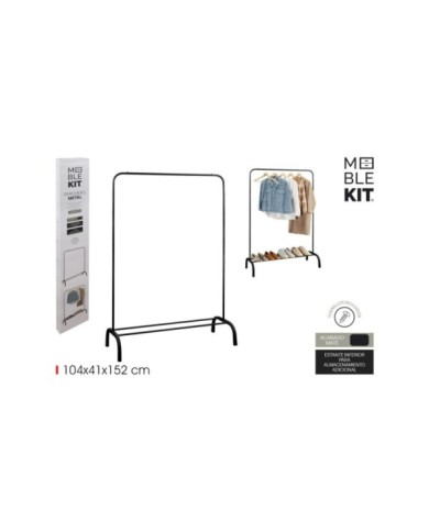 PERCHERO MET.NEGRO MATE 104X41X152C MOBLEKIT