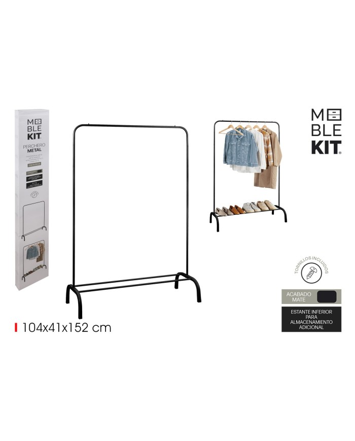 PERCHERO MET.NEGRO MATE 104X41X152C MOBLEKIT