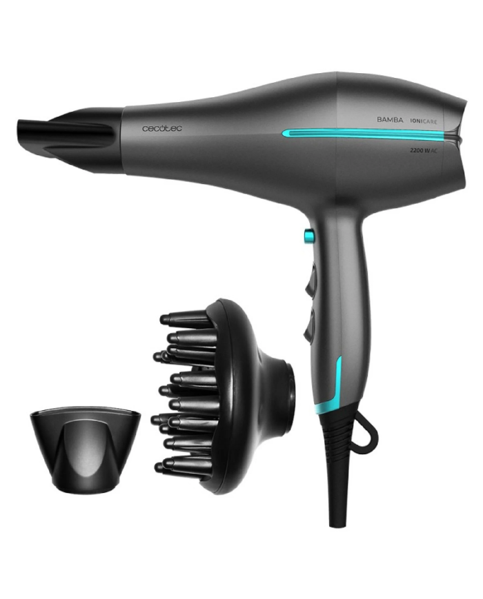 Secador de Pelo Cecotec IoniCare 5300 Maxi Aura Black – 1850 W, Difusor Incluido