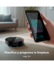 Robot Friegasuelos Cecotec Conga X50 – 15.000 Pa, Navegación Láser, Fregado Spin, Negro