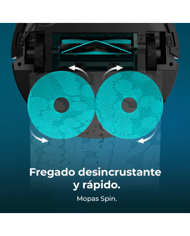Robot Friegasuelos Cecotec Conga X50 – 15.000 Pa, Navegación Láser, Fregado Spin, Negro