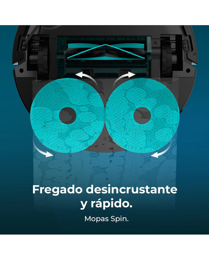 Robot Friegasuelos Cecotec Conga X50 – 15.000 Pa, Navegación Láser, Fregado Spin, Negro