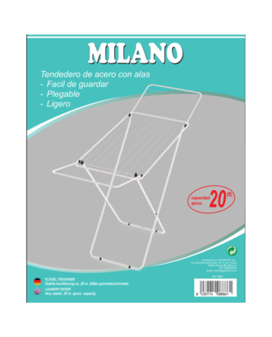 TENDEDERO ACERO C/ALAS 20 MT MOD. MILANO BLANCO