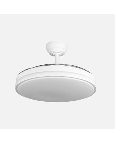 Ventilador de Techo DC Relámpago Blanco 60W con Luz LED 6980Lm, 3 Aspas, Mando y Temporizador