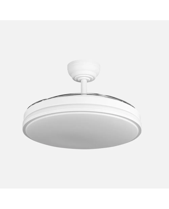 Ventilador de Techo DC Relámpago Blanco 60W con Luz LED 6980Lm, 3 Aspas, Mando y Temporizador