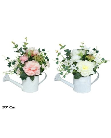 MACETA REGADERA METAL PEONIAS 37CM (S)