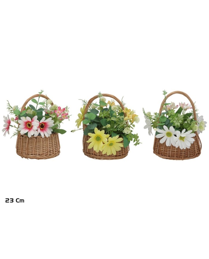 CESTO MIMBRE MARGARITA MIX 23X17X23CM(S)