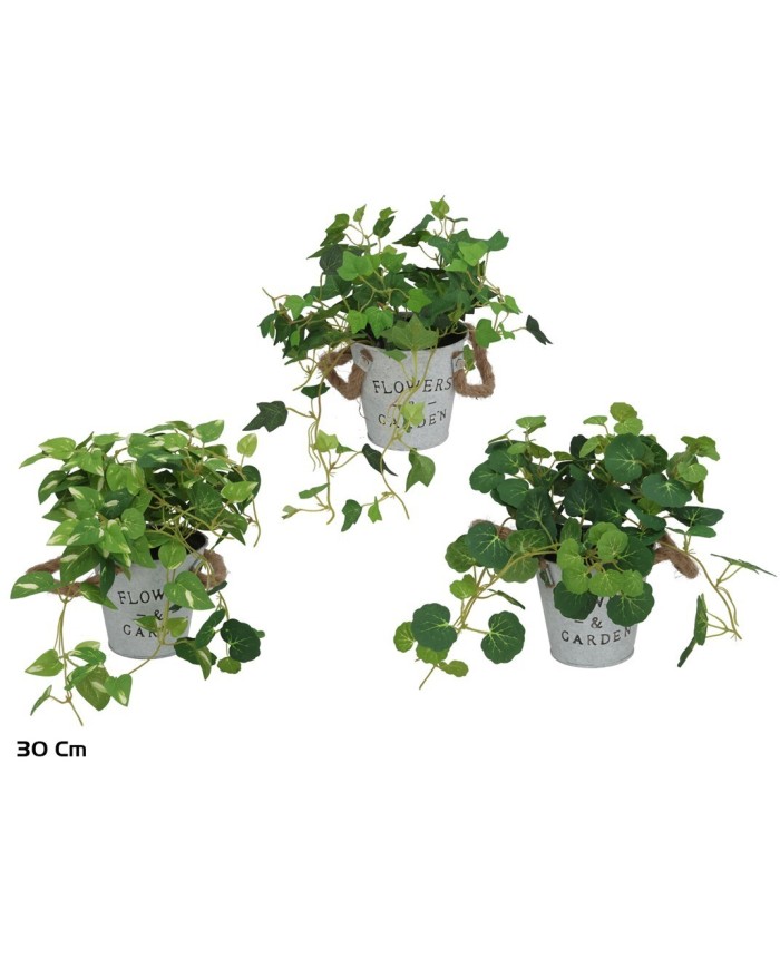 MACETA METAL MINI HOJAS - 30 CM (S)