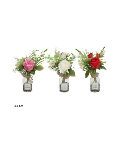 FLORERO DECOR PIEDRAS ROSA MIX -33CM (S)