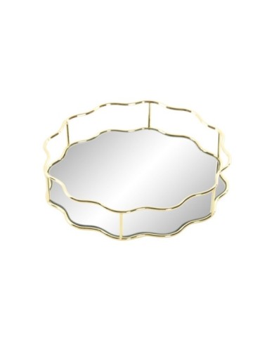 BANDEJA METAL ESPEJO 25X25X5 DORADO