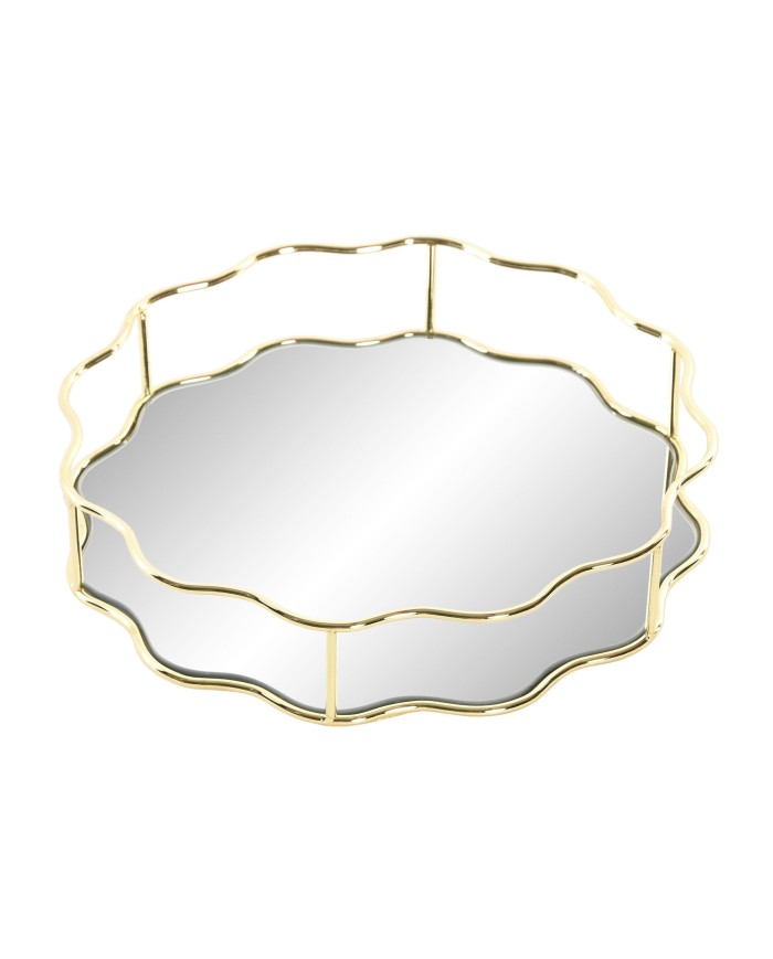 BANDEJA METAL ESPEJO 25X25X5 DORADO