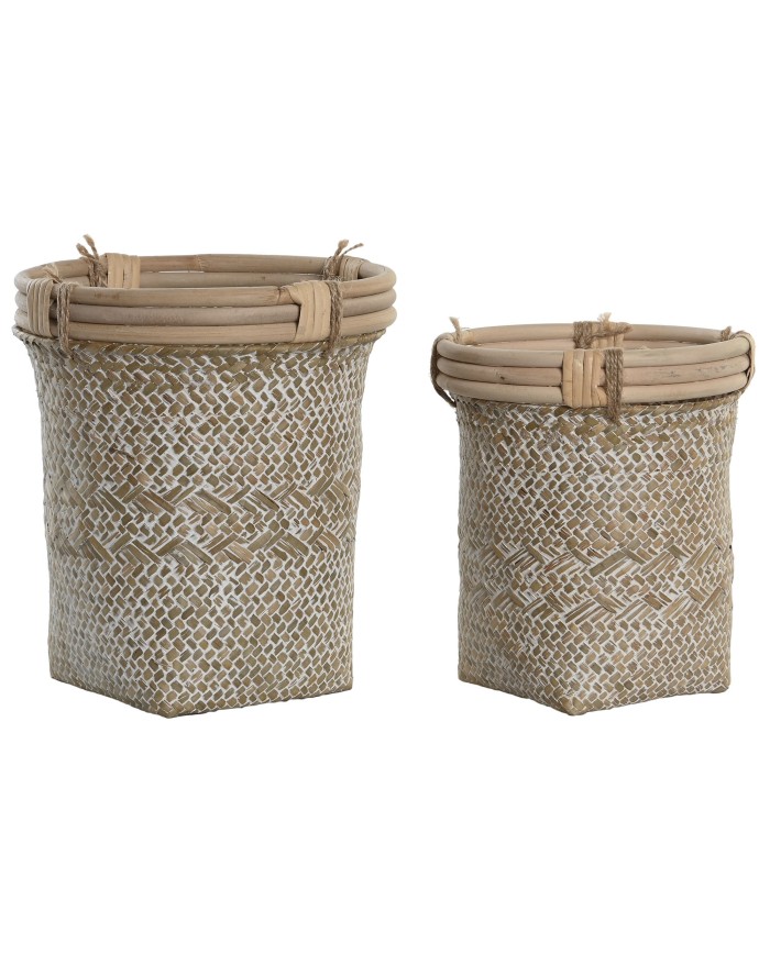 CESTA SET 2 RATAN PAJA 20X20X24 DECAPE