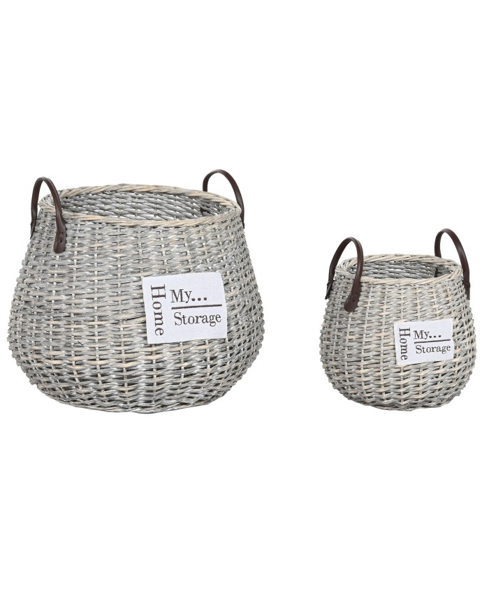 CESTA SET 2 MIMBRE 45X45X40 NATURAL