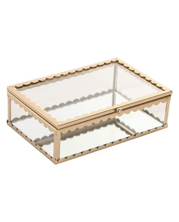 JOYERO CRISTAL METAL 15X11X5 DORADO
