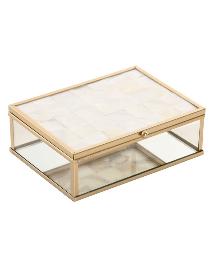 JOYERO CRISTAL METAL 14X11X5 NACAR