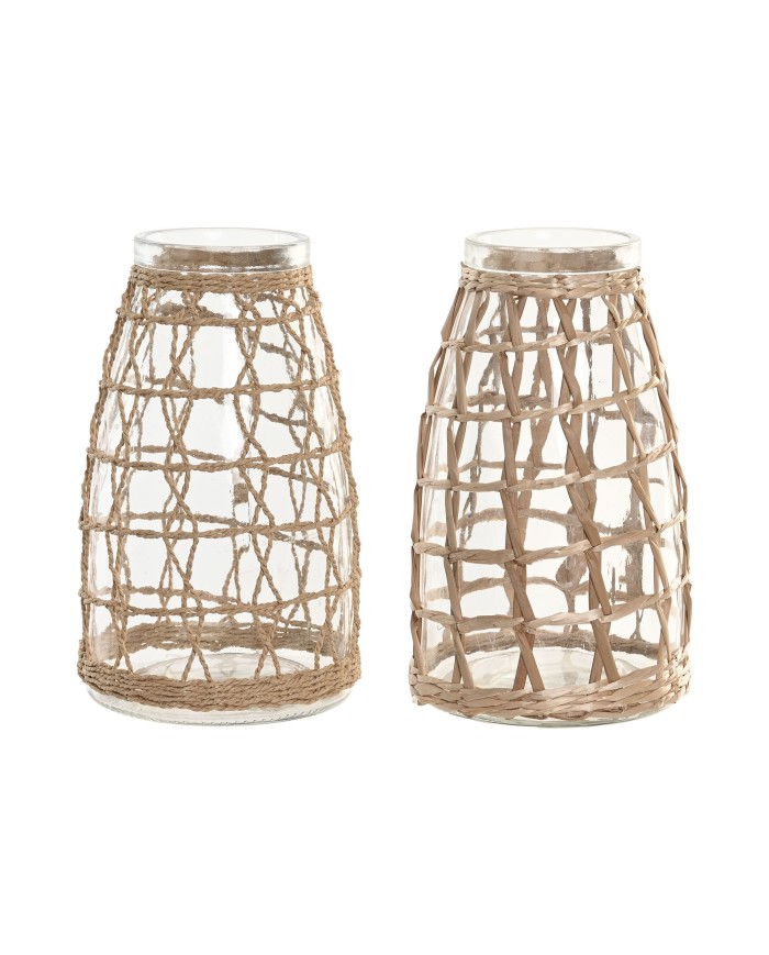 JARRON CRISTAL MIMBRE 16X16X27 NATURAL