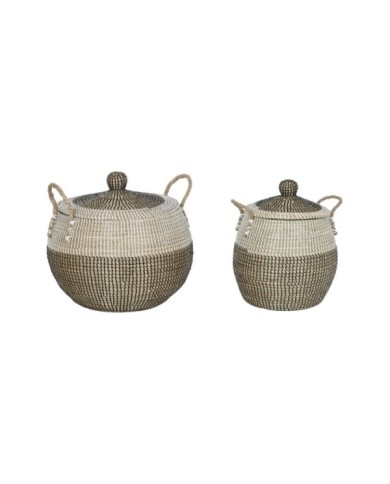 CESTA SET 2 SEAGRASS 45X45X48 BLANCO