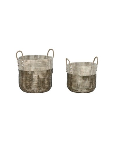 CESTA SET 2 SEAGRASS 44X44X49 BLANCO