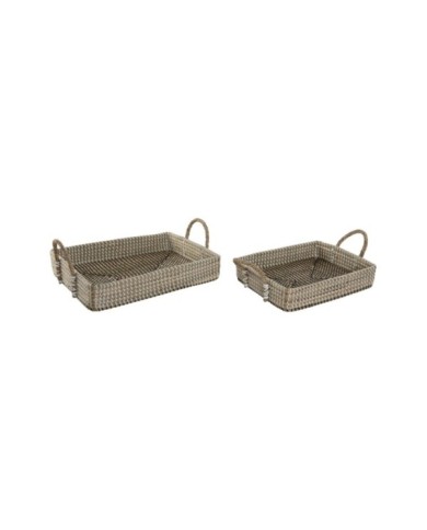 BANDEJA DECORACION SET 2 SEAGRASS PU