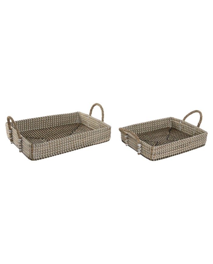 BANDEJA DECORACION SET 2 SEAGRASS PU