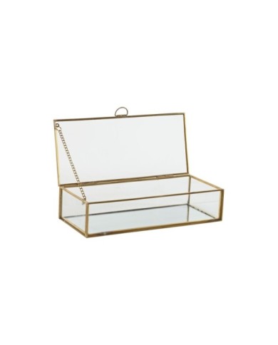 JOYERO CRISTAL METAL 23X10X6 DORADO