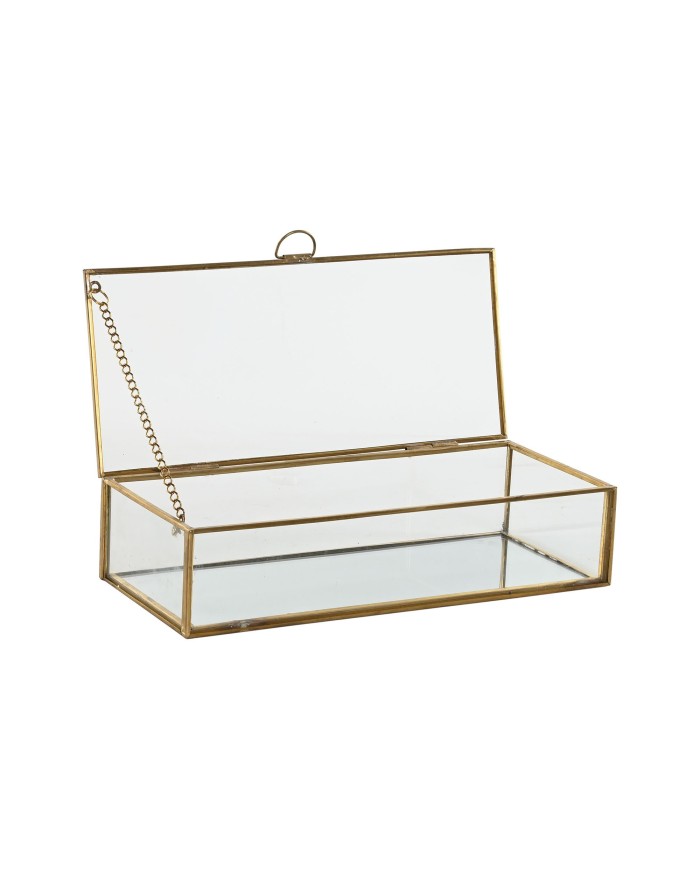 JOYERO CRISTAL METAL 23X10X6 DORADO