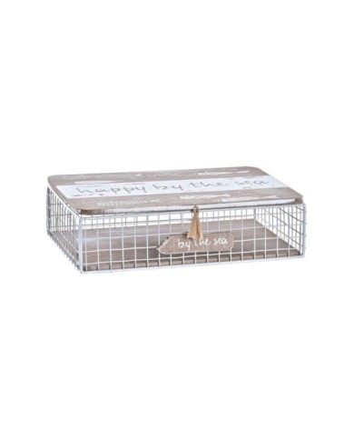 CAJA MADERA METAL 24X16X6 PECES