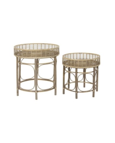 MESITA AUXILIAR SET 2 RATAN 61X61X64