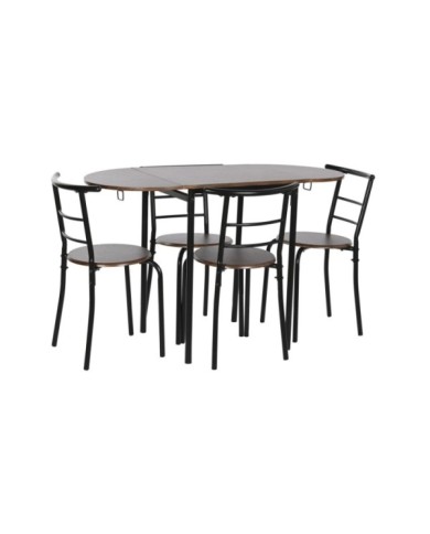 MESA SET 5 MDF METAL 121X55X78 NEGRO