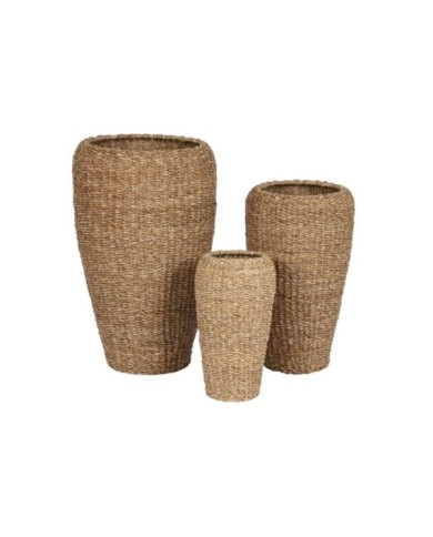 MACETERO SET 3 SEAGRASS METAL 43X43X70