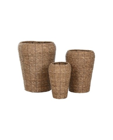 MACETERO SET 3 FIBRA METAL 44X44X60