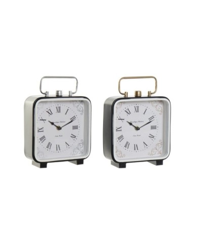 RELOJ SOBREMESA HIERRO CRISTAL 19X7X27