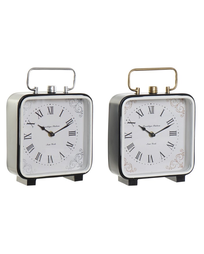 RELOJ SOBREMESA HIERRO CRISTAL 19X7X27