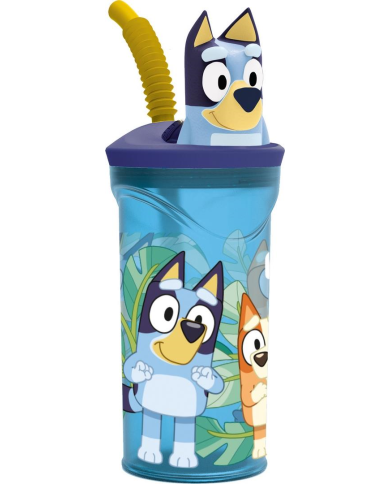 VASO FIGURITA 3D 360ML BLUEY 9X23X6 CM