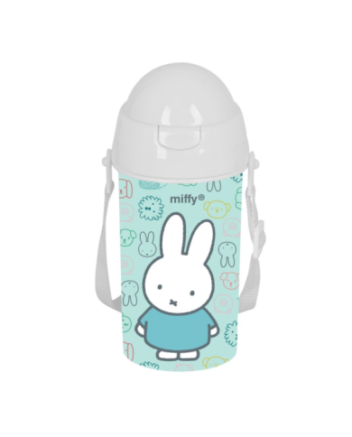 Botella 500Ml Apertura Autom. Con Pajita Miffy "Friends" 7,3x19,5x7,3 Cm