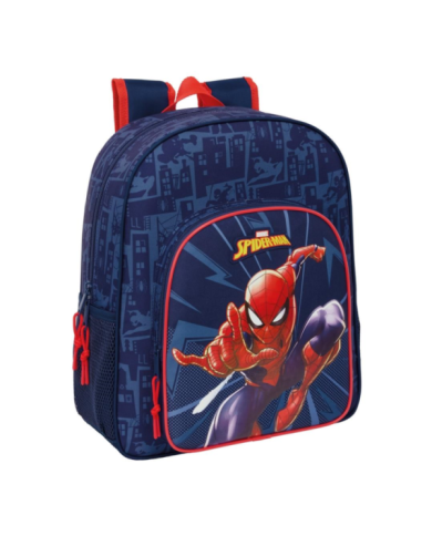 Mochila Junior Adapt.Carro Spider-Man 32X38X12Cm