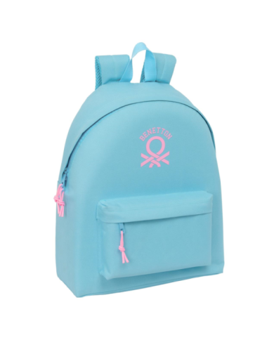 Mochila Benetton Basics "Celeste" 33X42X15Cm