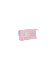 Portatodo Triple Peq. C/Goma Elast. Rec. Moos "Fiori" 22X8,5X6Cm